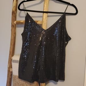 Black sequins tank top